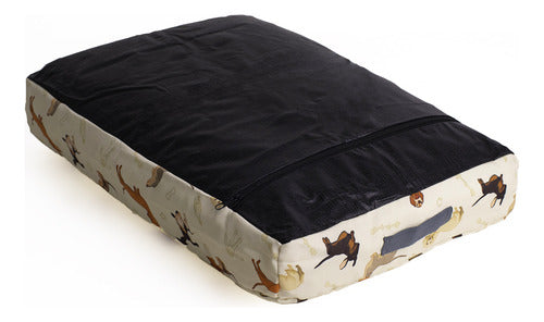 Cama Pet Futon Média 70x50 C/ Zíper Lavável - Bege
