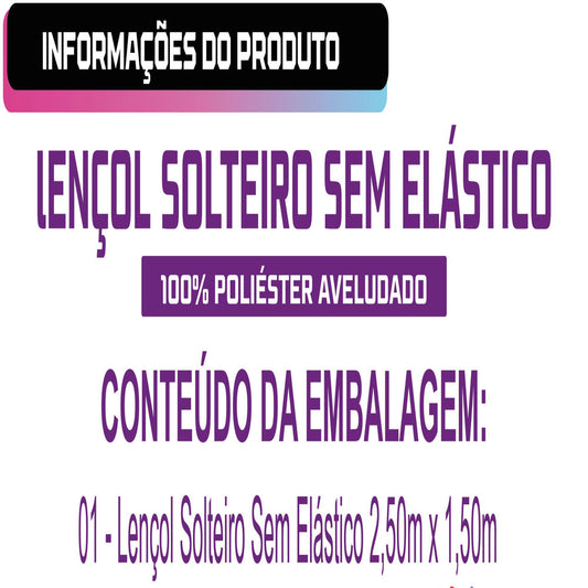 Kit 10 Lençóis Atacado Solteiro Avulso Sem Elástico 400 Fios 100% Poliéster Aveludado