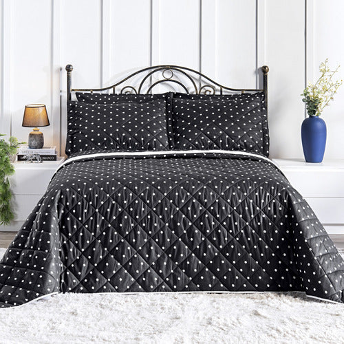 Colcha Casal 3 Peças Percal 150 Fios 100% Algodão Poa