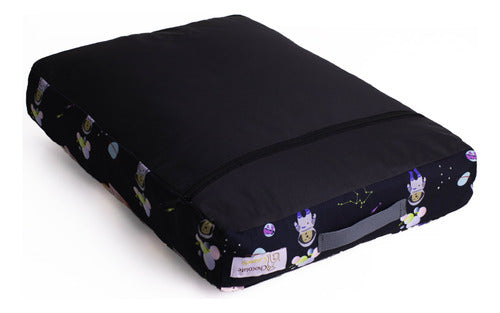 Cama Pet Futon Extra Grande 100x80 C/ Zíper Lavável - Preto