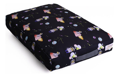 Cama Pet Futon Extra Grande 100x80 C/ Zíper Lavável - Preto