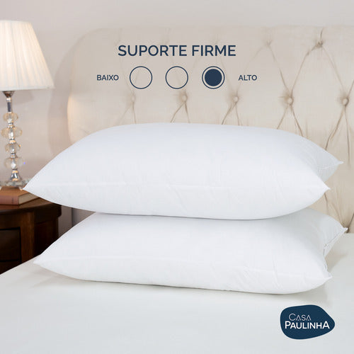 Travesseiro Toque De Pluma Firme Percal 180 Fios 70cmx50cm Cor Branco