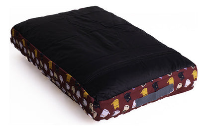 Cama Pet Futon Extra Grande 100x80 C/ Zíper Lavável - Vinho