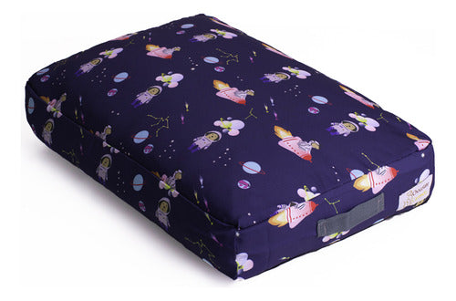 Cama Pet Futon Extra Grande 100x80 C/ Zíper Lavável Marinho