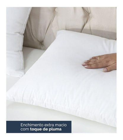 Travesseiro Toque De Pluma Firme Percal 180 Fios 70cmx50cm Cor Branco