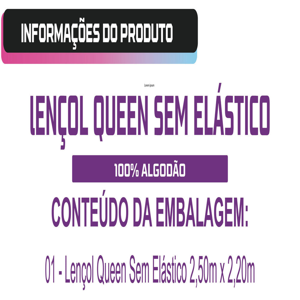 Kit 10 Lençóis Atacado Queen Avulso Sem Elástico 200 Fios 100% Algodão