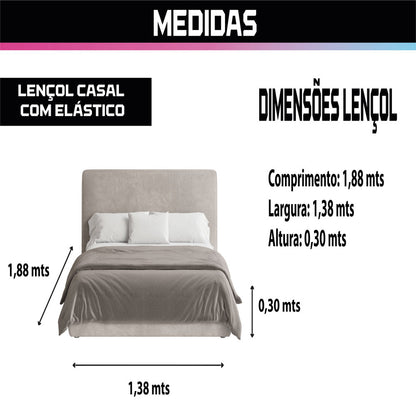 Lençol Casal Avulso Com Elástico 200 Fios 100% Algodão