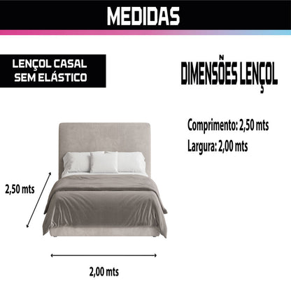 Kit 10 Lençóis Atacado Casal Avulso Sem Elástico 200 Fios 100% Algodão