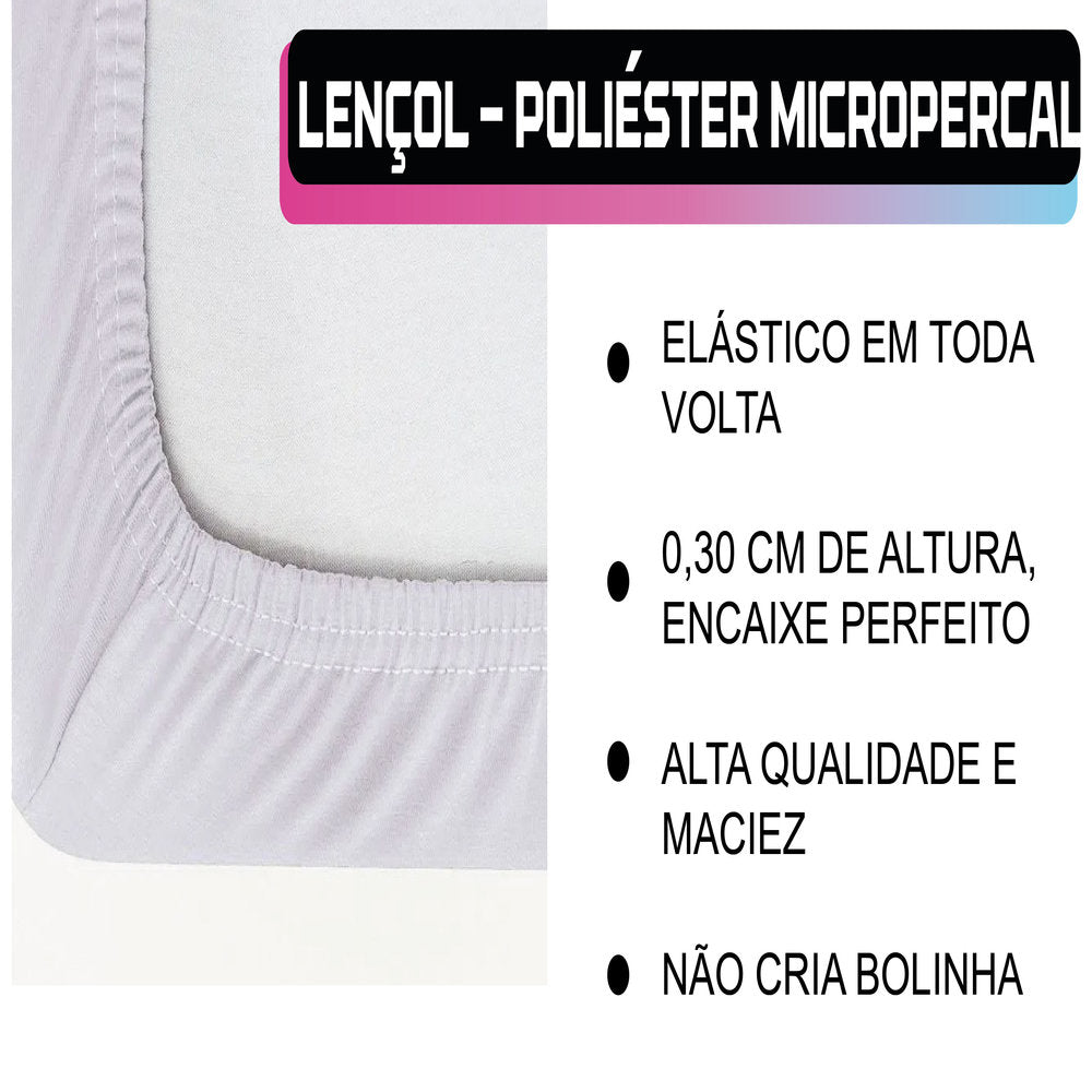 Jogo de Lençol Queen 4 Peças 400 Fios 100% Poliéster Aveludado