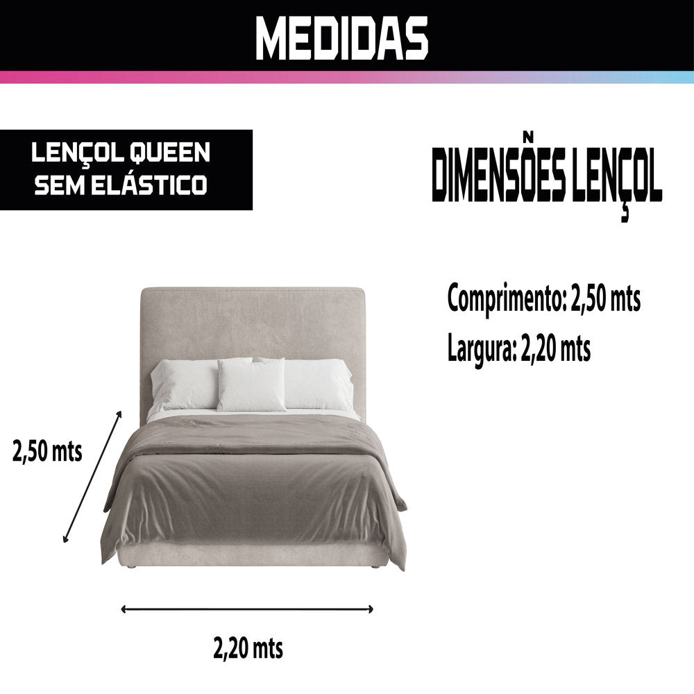 Kit 10 Lençóis Atacado Queen Avulso Sem Elástico 200 Fios 100% Algodão