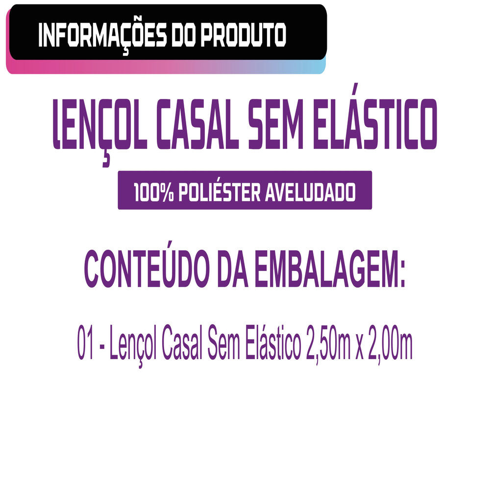 Kit 10 Lençóis Atacado Casal Avulso Sem Elástico 400 Fios 100% Poliéster Aveludado