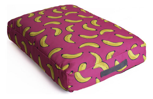 Cama Pet Futon Extra Grande 100x80 C/ Zíper Lavável - Rosa