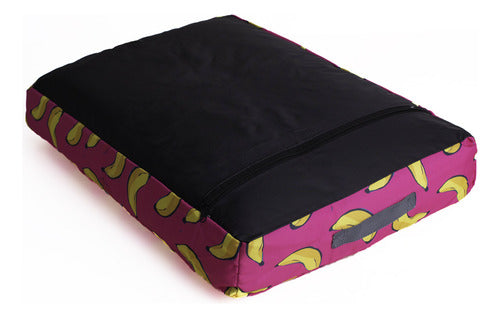 Cama Pet Futon Extra Grande 100x80 C/ Zíper Lavável - Rosa