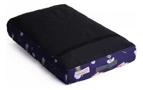 Cama Pet Futon Extra Grande 100x80 C/ Zíper Lavável Marinho