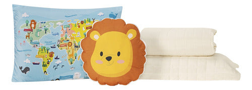 Colcha Solteiro 4 Pçs Percal 300 Fios Design Kids