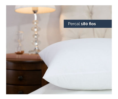 Travesseiro Toque De Pluma Firme Percal 180 Fios 70cmx50cm Cor Branco